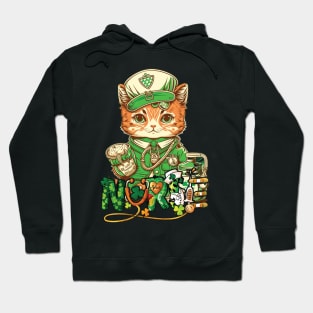 St Patricks Day Nurse Cat Leprechaun Lucky Green Proud Irish Hoodie